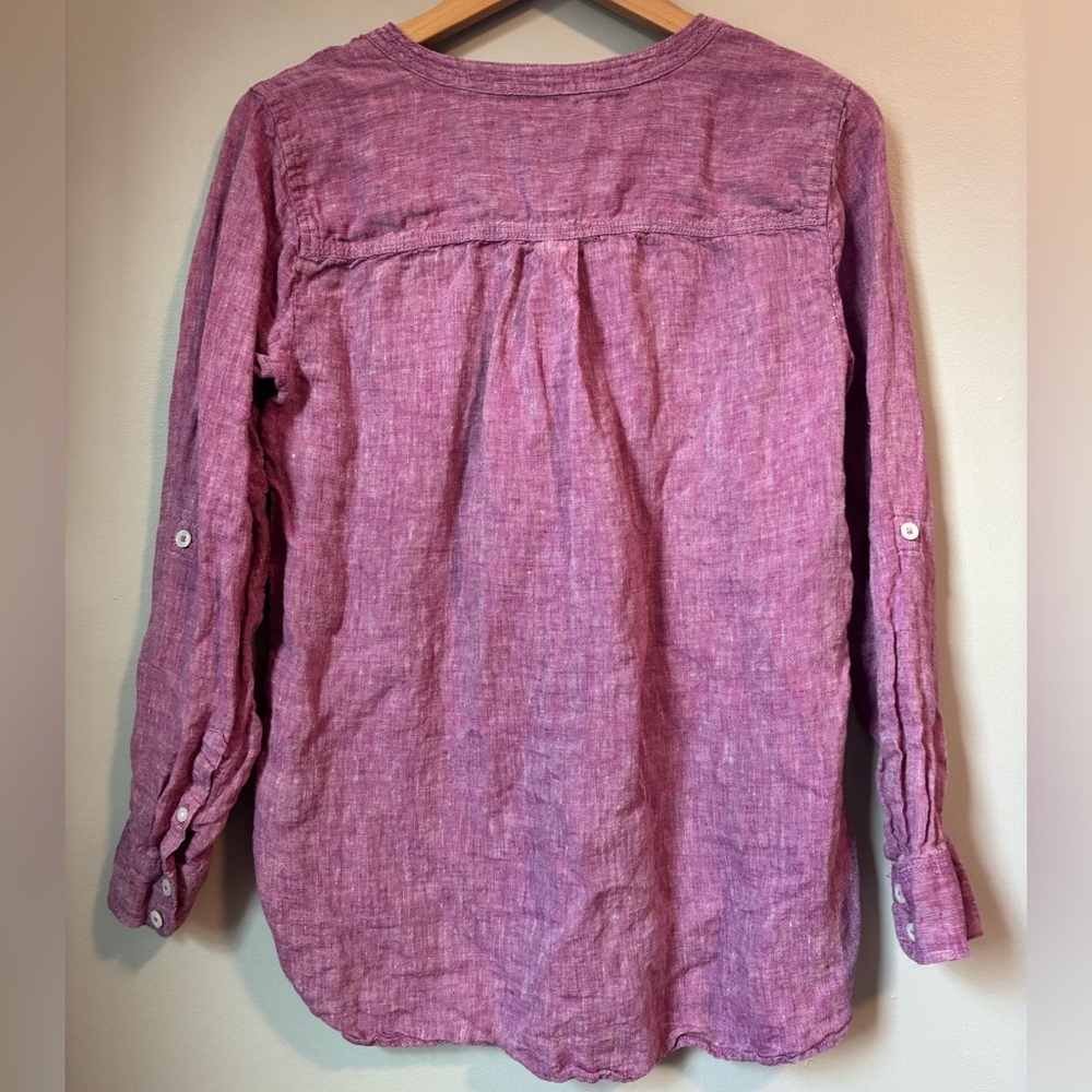 Talbots Side Button Linen Blouse - image 6